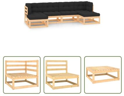 Loungeset Pallet - Tuinmeubelen - 70x70x67 cm - grenenhout Grijs