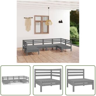 Loungeset Palletdesign - Grenenhout - Modulair - Grijs - 63.5 x 63.5 x 62.5 cm (L x B x H) - Montage