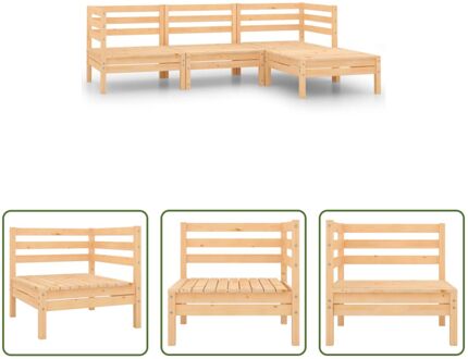 Loungeset Pallets - 63.5 x 63.5 x 62.5 cm - Massief grenenhout Bruin