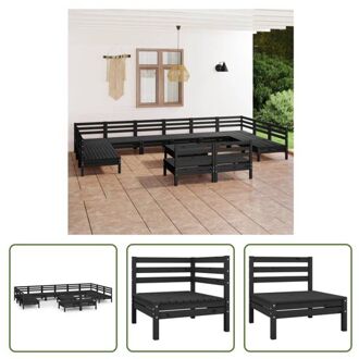 Loungeset Pallets - 63.5 x 63.5 x 62.5 cm - zwart grenenhout