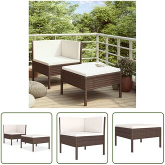 Loungeset - PE-rattan - Bruin - 69x69x69 cm - Modulair design