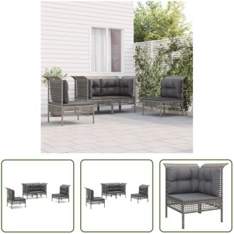 Loungeset - PE-rattan - Grijs - 65 x 65 x 75 cm - Modulair