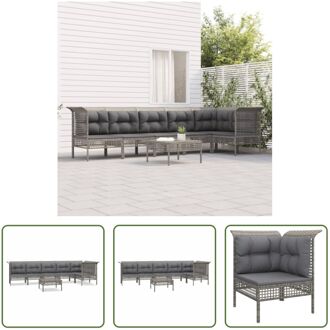 Loungeset - PE-rattan - Grijs - 65 x 65 x 75 cm - Weerbestendig - Stevig frame - Comfortabele