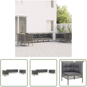 Loungeset PE-rattan Grijs - 65x65x75 - Modulair design