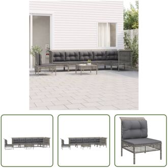 Loungeset - PE-rattan - Grijs - Tuinhoekbank 65x65x75cm - Modulair