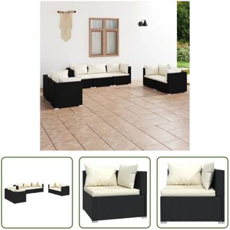 Loungeset - PE-rattan - Modulair Design - Zwart - 70x70x60.5 cm - Stevig frame - Waterdicht - Optimaal