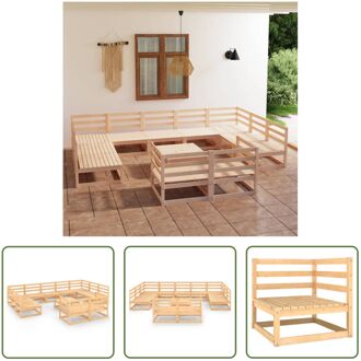 Loungeset Pine - 70 x 70 x 67 cm - Massief grenenhout Bruin