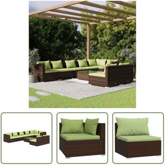 Loungeset - Poly rattan - Bruin - 60x60x30 cm - Waterbestendig