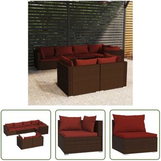 Loungeset - Poly Rattan - Bruin - 70x70x60.5 cm - Stevig en lichtgewicht