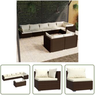 Loungeset Poly Rattan - Bruin - 70x70x60.5cm - Waterbestendig