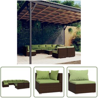 Loungeset Poly Rattan - Modulair Design - Bruin - 60 x 60 x 30 cm - Waterbestendig