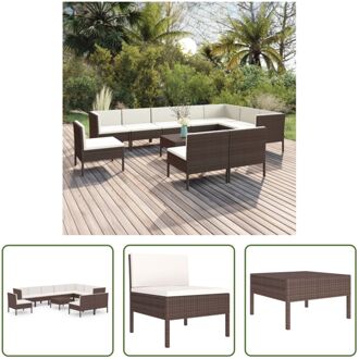 Loungeset Porto - Tuinmeubelen - Bruin - 60x60x35 cm - Weerbestendig - Modulair