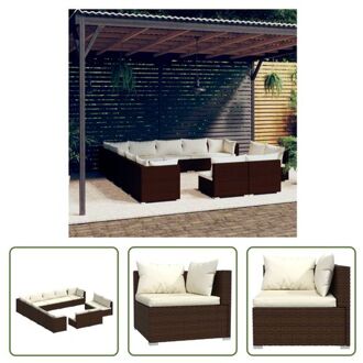 Loungeset Rattan - 13-delig - Bruin - PE-rattan