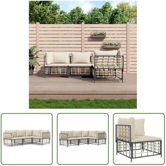 Loungeset - Rattan - Tuinmeubelen (72x72x66 cm) - Antraciet Grijs