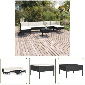 Loungeset Rattan Zwart - 60x60x35cm - Modulair