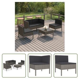 Loungeset Riviera - Tuinmeubelset - Grijs - 57x69x69 cm - PE-rattan