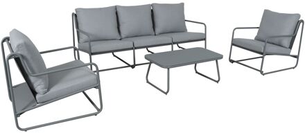Loungeset Samos - Aluminium - Grijs - 91,5 X 354cm - 5 Personen