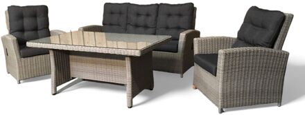 Loungeset / Sofaset Canberry Blended Grey voor 5 personen met verstelbare rugleuning Grijs