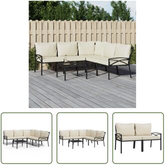 Loungeset Stalen - 60 x 60 x 35 cm - Zwart