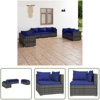 Loungeset - Trendy - Tuinmeubelen - Hoekbank- 70x70x60.5cm - Middenbank- 70x70x60.5cm - Ken- Modulair Grijs