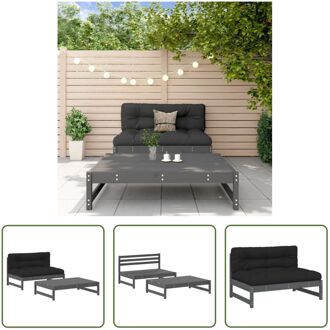 Loungeset Tuin - Grenenhout - Grijs - 120x84x70cm - Modulair