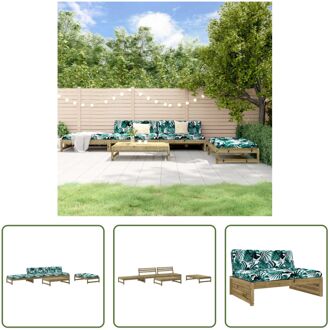 Loungeset Tuin - Houten - Geïmpregneerd - Modulair - 120x95x69 cm - Oxford stof Bruin