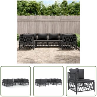 Loungeset - Tuinhoekbank 72 x 72 x 66 cm - antraciet - geweven stof Grijs