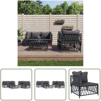 Loungeset - Tuinhoekbank - Antraciet - 72 x 72 x 66 cm - Geweven stof Grijs