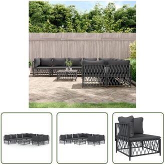 Loungeset Tuinhoekbank - Antraciet - 72 x 72 x 66 cm - Geweven stof Grijs