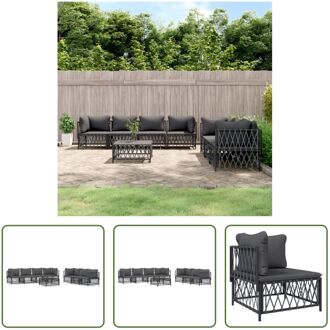 Loungeset - Tuinhoekbank - Antraciet - 72 x 72 x 66 cm - Geweven stof Grijs