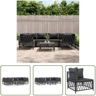 Loungeset Tuinhoekbank Antraciet - 72x72x66 cm - Geweven stof Grijs