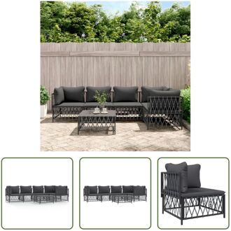 Loungeset - Tuinhoekbank antraciet 72x72x66 - Geweven stof en gepoedercoat staal Grijs