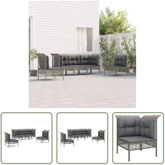 Loungeset Tuinhoekbank en Middenbank - Grijs - 65x65x75cm / 55x65x75cm - PE-rattan