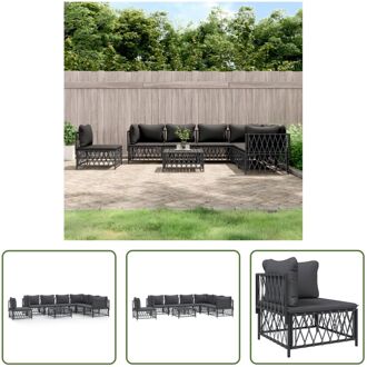 Loungeset - Tuinhoekbank - Tuinmiddenbank - Tuintafel - 72 x 72 x 66 cm - Antraciet Grijs