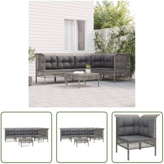 Loungeset - Tuinhoekbank - Tuinmiddenbank - Tuinvoetenbank - 65x65x75 cm - Grijs