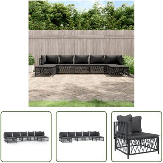 Loungeset - Tuinhoekbank - Tuinmiddenbank - Tuinvoetenbank - 72 x 72 x 66 cm - Antraciet Grijs