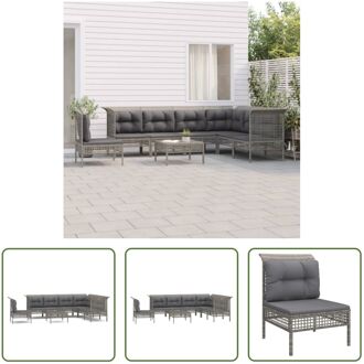 Loungeset - Tuinhoekbank - tuinmiddenbank - tuinvoetenbank - Grijs - 65 x 65 x 75 cm - Weerbestendig