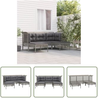 Loungeset - Tuinhoekbank - Tuinmiddenbank - Tuinvoetenbank - Grijs - 65x65x75 cm - Weerbestendig