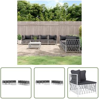 Loungeset - Tuinhoekbank - Wit - 72 x 72 x 66 cm - Duurzaam geweven stof