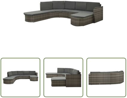 loungeset - Tuinloungeset - 266x230x69cm - Grijs - Antraciet