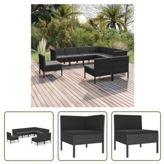 Loungeset Tuinmeubelen - 57 x 69 x 69 cm - Zwart PE-rattan