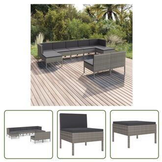 Loungeset Tuinmeubelen - 57x69x69 cm - Grijs PE-rattan