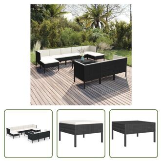 Loungeset Tuinmeubelen - 60 x 60 x 35 cm - Zwart