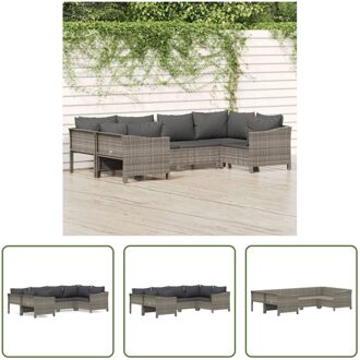 Loungeset - - Tuinmeubelen - 63 x 63 x 55.5 cm - Grijs PE-rattan