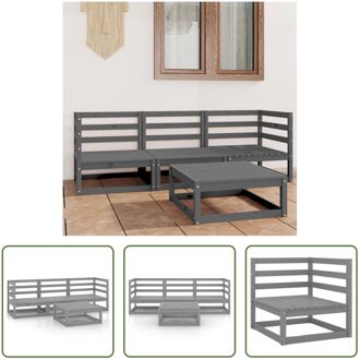 Loungeset - Tuinmeubelen - 70 x 70 x 67 cm - Massief grenenhout Grijs