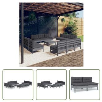 Loungeset - - Tuinmeubelen - Afmetingen- 63.5 x 63.5 x 62.5 cm - kleur- Grijs - kussen- Antraciet