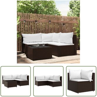 Loungeset Tuinmeubelen - Bruin - Hoekbank 63x63x57.5cm - Modulair Ontwerp