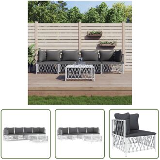 Loungeset - Tuinmeubelen - Geweven stof - 72x72x66 cm - Wit