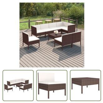 Loungeset Tuinmeubelen - Modulair - Bruin - PE-rattan