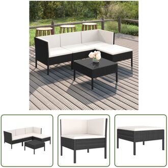 Loungeset - Tuinmeubelen - Zwart - 60 x 60 x 35 cm - PE-rattan